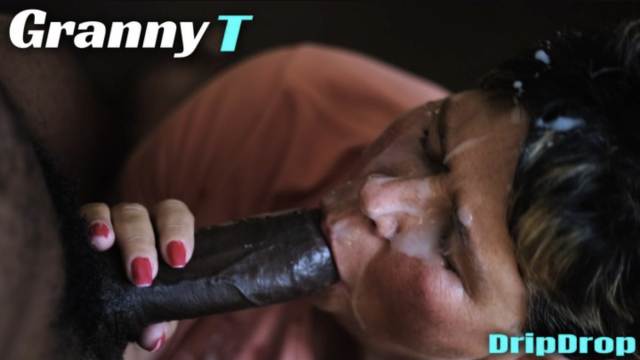 Granny T is a Short Haired GILF Keeps Sucking With Cum Dripping Off Her Face!!